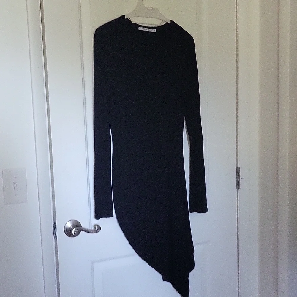 T by Alexander Wang small black casual dress with ruching - Picture 1 of 2